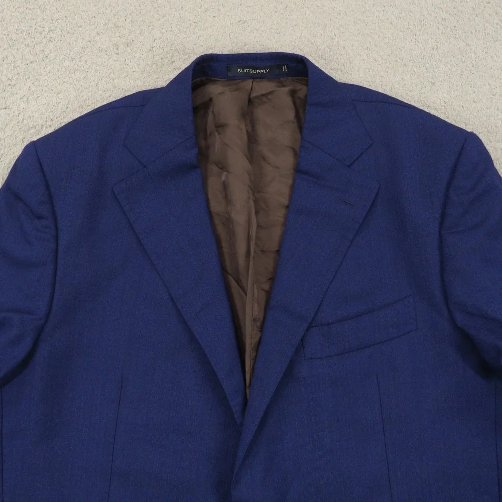 SuitSupply 44R Blazer Lazio Slim Single Breasted Vitale Barberis Wool Blue